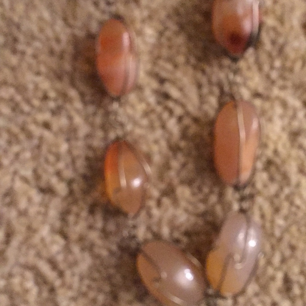 Bead and wired necklace. 20 beads - 12” strand